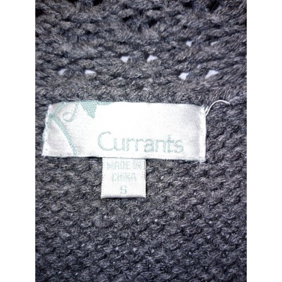 Currants Grey Knit Short Sleeve Cardigan Size Small - Picture 5 of 6